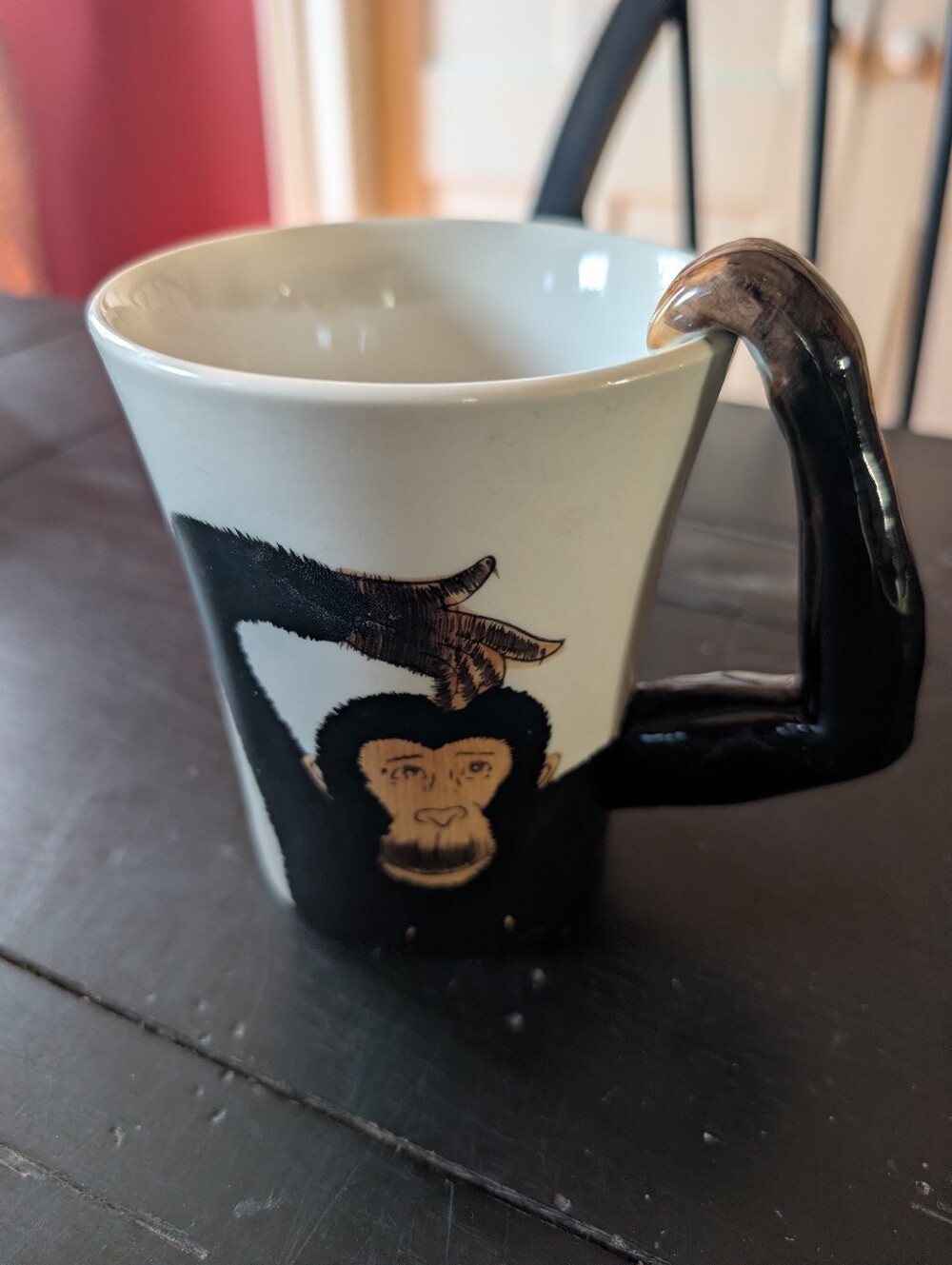 Y2K Handpainted Ceramic 3D Pier 1 Imports Chimpanzee Coffee Mug Whimsical Rare